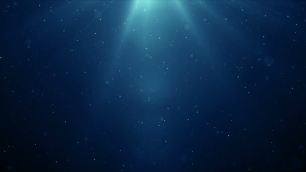 Частицы Голубой Боке Пыли Абстрактные Названия Светового Движения Кинематографическая Задняя — стоковое видео
