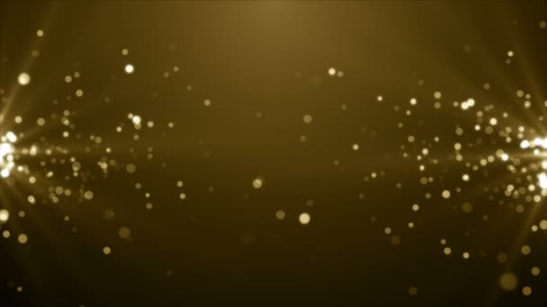 Partículas Oro Bokeh Brillo Premios Polvo Abstracto Fondo Lazo — Vídeo de stock