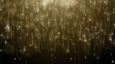 Parçacıklar altın bokeh sim ödülleri toz soyut arkaplan döngüsü