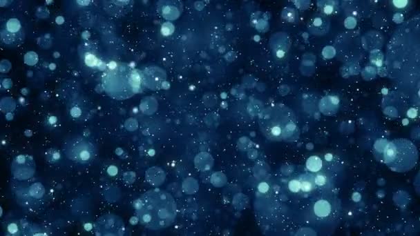 Particules Bleu Bokeh Poussière Abstrait Lumière Mouvement Titres Cinématique Fond — Video