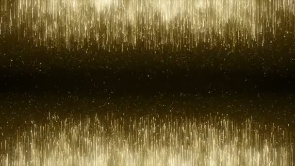 Teilchen Gold Bokeh Glitter Verleiht Staub Abstrakte Hintergrundschleife — Stockvideo