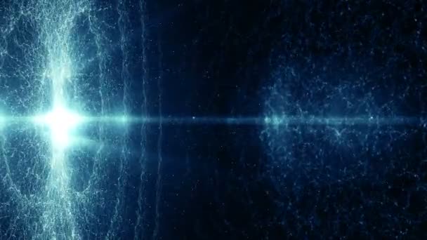 Particule Albastru Bokeh Praf Abstract Lumina Mişcare Titluri Cinematice Buclă — Videoclip de stoc