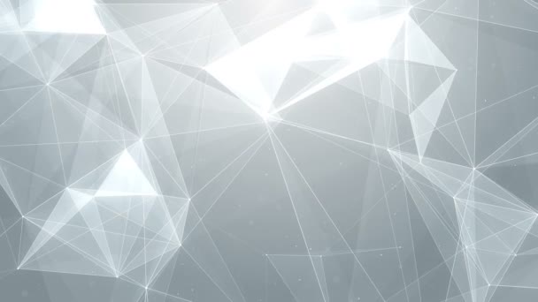 Plexo Branco Abstrato Rede Tecnologia Negócios Ciência Fundo Loop — Vídeo de Stock