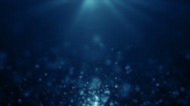 Parçacıklar bokeh toz soyut hareket ışık başlık sinematik arka plan döngü mavi