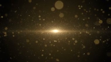Parçacıklar altın bokeh sim ödülleri toz soyut arkaplan döngüsü