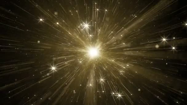 Teilchen Gold Bokeh Glitter Verleiht Staub Abstrakte Hintergrundschleife — Stockvideo