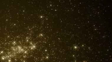 Parçacıklar altın bokeh sim ödülleri toz soyut arkaplan döngüsü