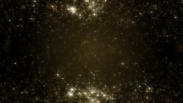 Particles Gold Bokeh Glitter Awards Dust Abstract Background Loop — Stock Video