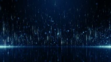 Parçacıklar bokeh toz soyut hareket ışık başlık sinematik arka plan döngü mavi