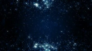 Parçacıklar bokeh toz soyut hareket ışık başlık sinematik arka plan döngü mavi