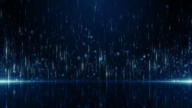 Parçacıklar bokeh toz soyut hareket ışık başlık sinematik arka plan döngü mavi