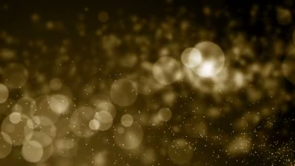 Particles Gold Bokeh Glitter Awards Dust Abstract Background Loop — Stock Video