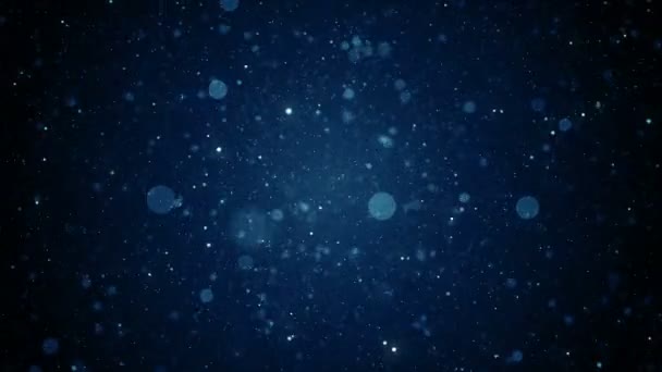 Partículas Azul Bokeh Polvo Abstracto Luz Movimiento Títulos Cinemático Fondo — Vídeo de stock