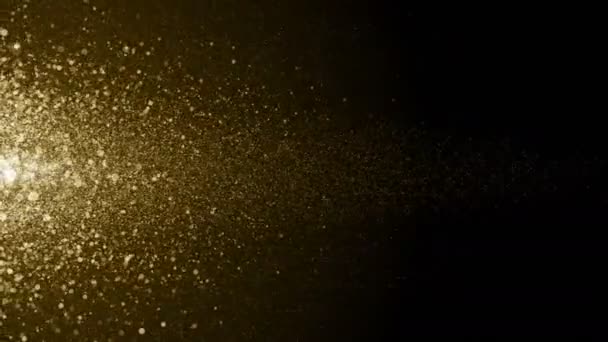 Teilchen Gold Bokeh Glitter Verleiht Staub Abstrakte Hintergrundschleife — Stockvideo