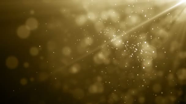 Teilchen Gold Bokeh Glitter Verleiht Staub Abstrakte Hintergrundschleife — Stockvideo