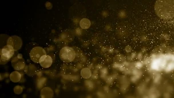 Deeltjes Goud Bokeh Glitter Awards Stof Abstracte Achtergrond Lus — Stockvideo