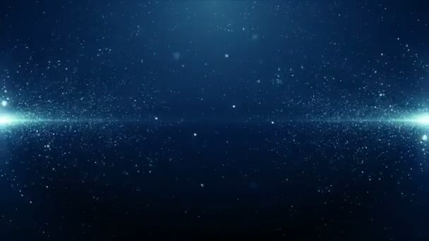 Particule Albastru Bokeh Praf Abstract Lumina Mişcare Titluri Cinematice Buclă — Videoclip de stoc