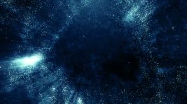 Parçacıklar bokeh toz soyut hareket ışık başlık sinematik arka plan döngü mavi