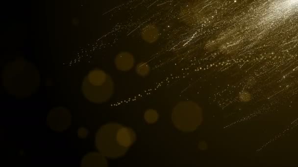 Cząstki Złota Bokeh Brokat Nagrody Pył Abstrakcyjny Pętla Tła — Wideo stockowe