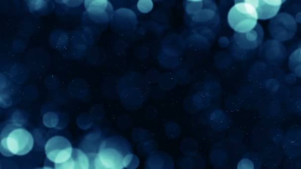 Particules Bleu Bokeh Poussière Abstrait Lumière Mouvement Titres Cinématique Fond — Video