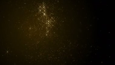 Parçacıklar altın bokeh sim ödülleri toz soyut arkaplan döngüsü