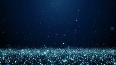 Parçacıklar bokeh toz soyut hareket ışık başlık sinematik arka plan döngü mavi