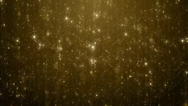Partiklar Guld Bokeh Glitter Utmärkelser Damm Abstrakt Bakgrund Loop — Stockvideo