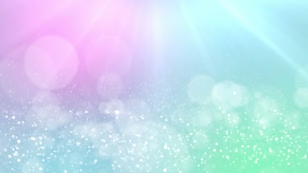 Deeltjes Pastel Kleur Bedrijf Schoon Helder Glitter Bokeh Stof Abstracte — Stockvideo