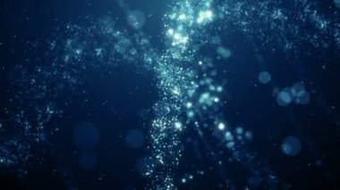 Parçacıklar bokeh toz soyut hareket ışık başlık sinematik arka plan döngü mavi