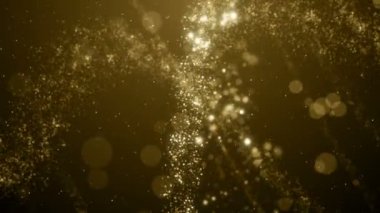 Parçacıklar altın bokeh sim ödülleri toz soyut arkaplan döngüsü