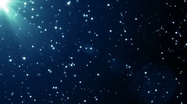 Parçacıklar bokeh toz soyut hareket ışık başlık sinematik arka plan döngü mavi