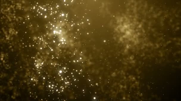 Particles Gold Bokeh Glitter Awards Dust Abstract Background Loop — Stock Video