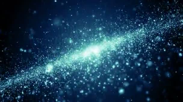 Particles Blue Bokeh Dust Abstract Light Motion Titles Cinematic Background — Stock Video