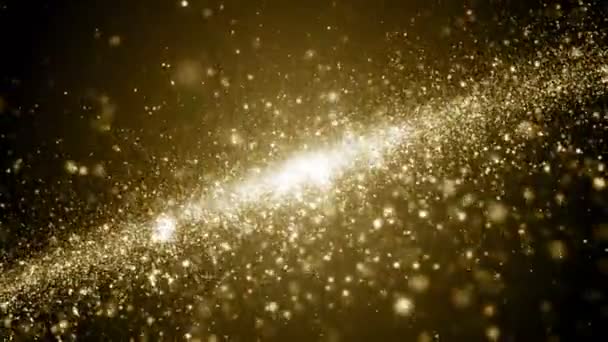 Particelle Oro Bokeh Glitter Premi Polvere Astratto Anello Sfondo — Video Stock