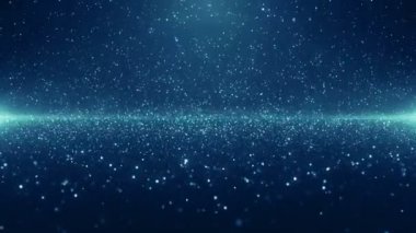 Parçacıklar bokeh toz soyut hareket ışık başlık sinematik arka plan döngü mavi