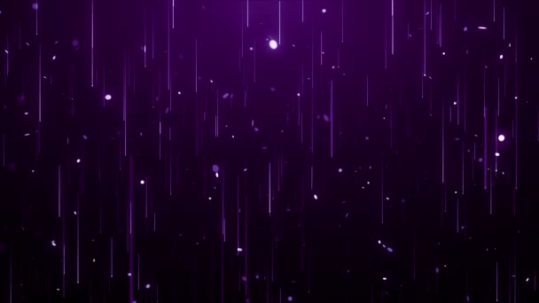 Частинки Фіолетовий Ігровий Трейлер Заголовки Кінематографічного Концертного Сценічного Фонового Циклу — стокове відео