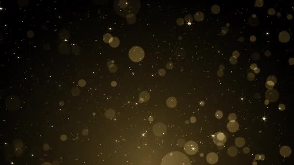 Particles Gold Event Verleiht Trailer Titel Für Filmkonzerte Mit Hintergrundschleife — Stockvideo