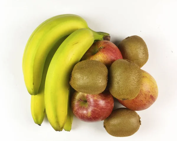 Frisches Obst Isoliert Auf Weißem Hintergrund Draufsicht — Stockfoto