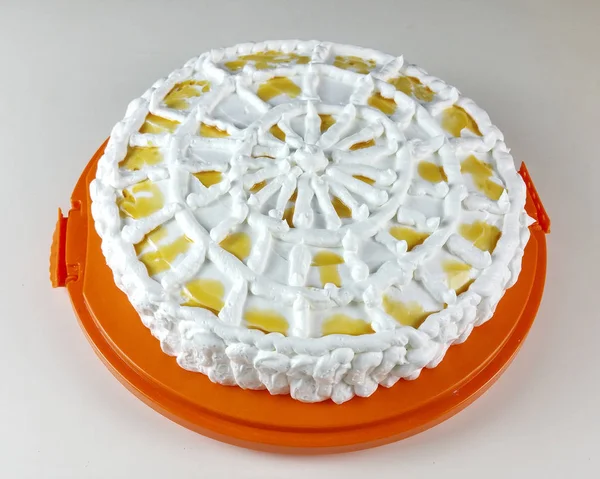 Çırpılmış Kremalı Pasta Yakın Çekim Üstten Görünüm — Stok fotoğraf