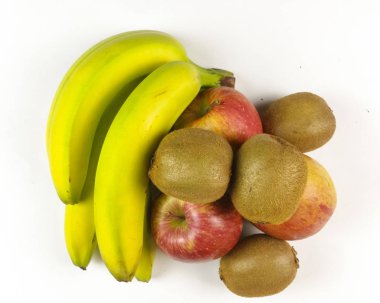 Beyaz arka plan üzerinde - üstten görünüm izole taze meyve