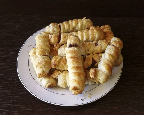 Homemade Finger Food Wurstel Mumie Vedere Sus — Fotografie, imagine de stoc