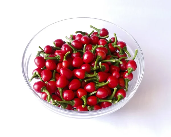 Kırmızı biber bir kase - üstten görünüm