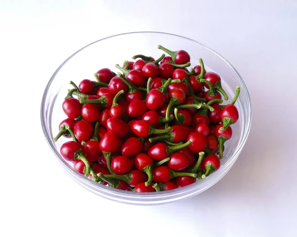 Kırmızı biber bir kase - üstten görünüm