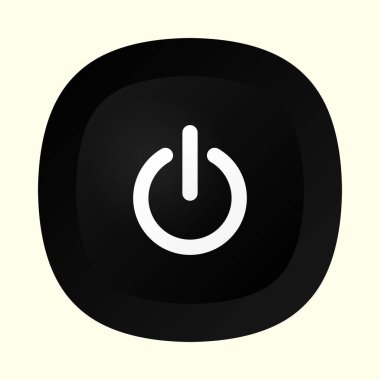 Siyah zarif güç düğmesi. Karanlık Güç uygulama simgesi