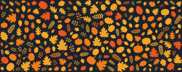 Yapraklar ve balkabaklarıyla sonbahar arkaplanı. Sonbahar duvar kağıdı