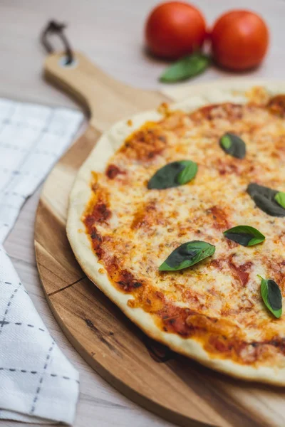 Vegan peynirli margarita pizza