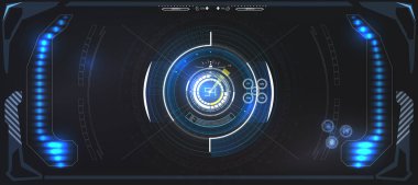 Fütüristik teknoloji Hud ekran. Taktik görünümü Sci-Fi Vr Dislpay. HUD UI. Fütüristik Vr Head-up ekran tasarımı. Vitrual gerçeklik teknolojisi ekran.
