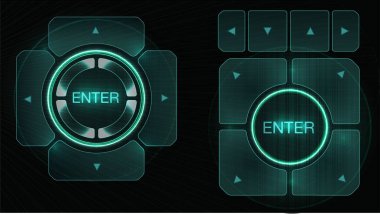 Futuristik bir arayüze hud tasarım öğeleri. Oklar kümesi. Teknoloji ve bilim Tema.