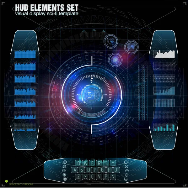 Futuristisches Head Display Design Sci Helm Hud Design Künftiger Technologie — Stockvektor