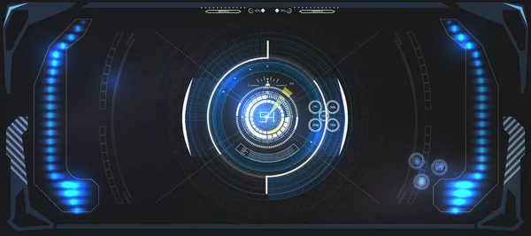 Futuristic Technology Hud Screen Tactical View Sci Dislpay Hud Futurist — Vector de stoc